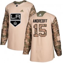 Men's Adidas Los Angeles Kings Andy Andreoff Camo Veterans Day Practice Jersey - Authentic