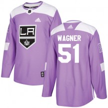 Men's Adidas Los Angeles Kings Austin Wagner Purple Fights Cancer Practice Jersey - Authentic