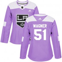 Women's Adidas Los Angeles Kings Austin Wagner Purple Fights Cancer Practice Jersey - Authentic