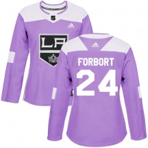 Women's Adidas Los Angeles Kings Derek Forbort Purple Fights Cancer Practice Jersey - Authentic