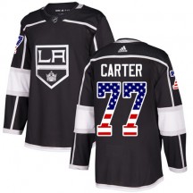 Youth Adidas Los Angeles Kings Jeff Carter Black USA Flag Fashion Jersey - Authentic
