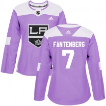 Women's Adidas Los Angeles Kings Oscar Fantenberg Purple Fights Cancer Practice Jersey - Authentic