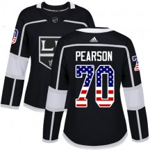Women's Adidas Los Angeles Kings Tanner Pearson Black USA Flag Fashion Jersey - Authentic