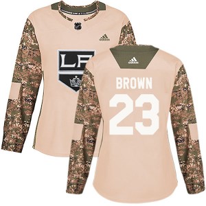 Women's Adidas Los Angeles Kings Dustin Brown Brown Camo Veterans Day Practice Jersey - Authentic