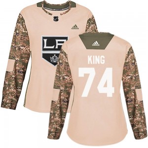 Women's Adidas Los Angeles Kings Dwight King Camo Veterans Day Practice Jersey - Authentic