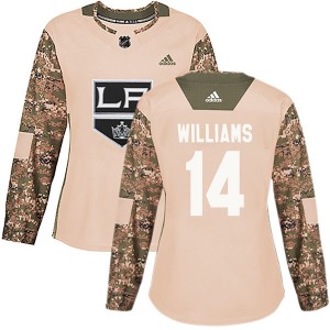 Women's Adidas Los Angeles Kings Justin Williams Camo Veterans Day Practice Jersey - Authentic
