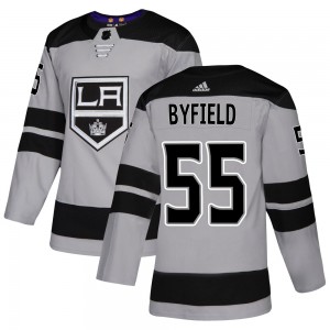Men's Adidas Los Angeles Kings Quinton Byfield Gray Alternate Jersey - Authentic