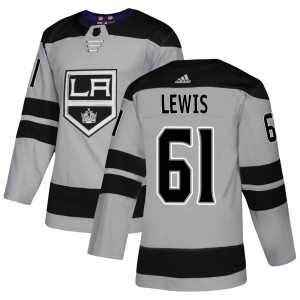 Men's Adidas Los Angeles Kings Trevor Lewis Gray Alternate Jersey - Authentic
