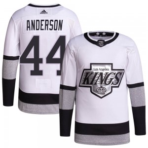 Youth Adidas Los Angeles Kings Mikey Anderson White 2021/22 Alternate Primegreen Pro Player Jersey - Authentic
