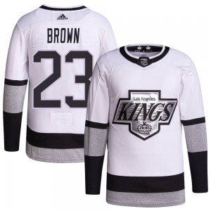 Youth Adidas Los Angeles Kings Dustin Brown White 2021/22 Alternate Primegreen Pro Player Jersey - Authentic