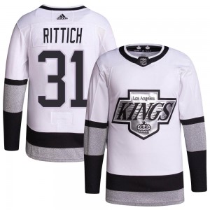 Youth Adidas Los Angeles Kings David Rittich White 2021/22 Alternate Primegreen Pro Player Jersey - Authentic