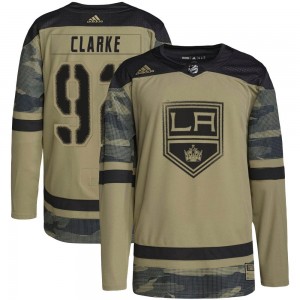 Youth Adidas Los Angeles Kings Brandt Clarke Camo Military Appreciation Practice Jersey - Authentic
