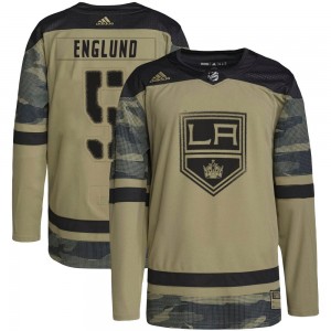 Youth Adidas Los Angeles Kings Andreas Englund Camo Military Appreciation Practice Jersey - Authentic