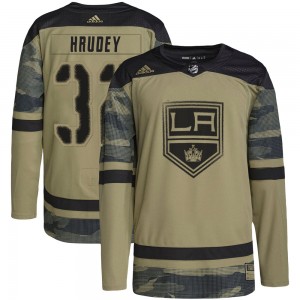 Youth Adidas Los Angeles Kings Kelly Hrudey Camo Military Appreciation Practice Jersey - Authentic