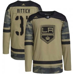 Youth Adidas Los Angeles Kings David Rittich Camo Military Appreciation Practice Jersey - Authentic