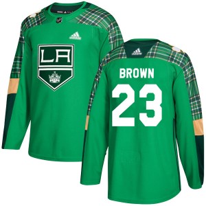 Men's Adidas Los Angeles Kings Dustin Brown Green St. Patrick's Day Practice Jersey - Authentic
