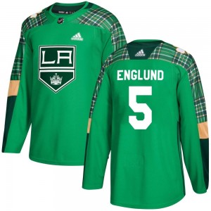 Men's Adidas Los Angeles Kings Andreas Englund Green St. Patrick's Day Practice Jersey - Authentic