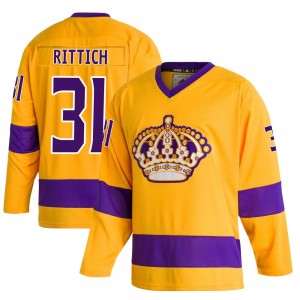 Youth Adidas Los Angeles Kings David Rittich Gold Classics Jersey - Authentic