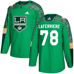 Youth Adidas Los Angeles Kings Alex Laferriere Green St. Patrick's Day Practice Jersey - Authentic
