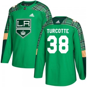 Youth Adidas Los Angeles Kings Alex Turcotte Green St. Patrick's Day Practice Jersey - Authentic