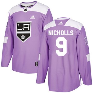 Men's Adidas Los Angeles Kings Bernie Nicholls Purple Fights Cancer Practice Jersey - Authentic
