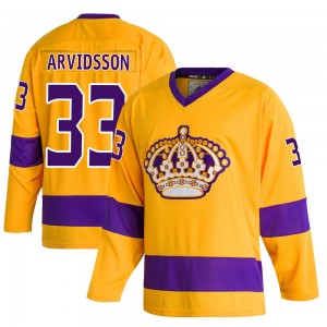 Men's Adidas Los Angeles Kings Viktor Arvidsson Gold Classics Jersey - Authentic