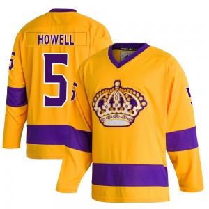 Men's Adidas Los Angeles Kings Harry Howell Gold Classics Jersey - Authentic
