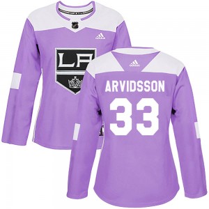 Women's Adidas Los Angeles Kings Viktor Arvidsson Purple Fights Cancer Practice Jersey - Authentic