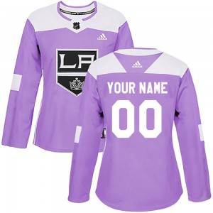 Women's Adidas Los Angeles Kings Custom Purple Custom Fights Cancer Practice Jersey - Authentic
