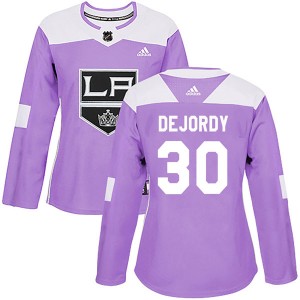 Women's Adidas Los Angeles Kings Denis Dejordy Purple Fights Cancer Practice Jersey - Authentic