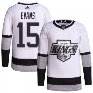 Men's Adidas Los Angeles Kings Daryl Evans White 2021/22 Alternate Primegreen Pro Player Jersey - Authentic