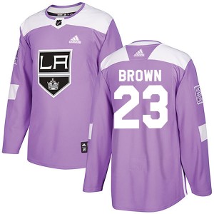 Youth Adidas Los Angeles Kings Dustin Brown Purple Fights Cancer Practice Jersey - Authentic