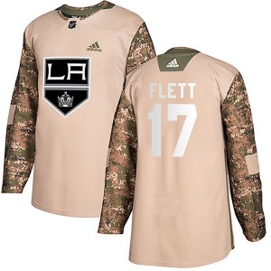 Youth Adidas Los Angeles Kings Bill Flett Camo Veterans Day Practice Jersey - Authentic