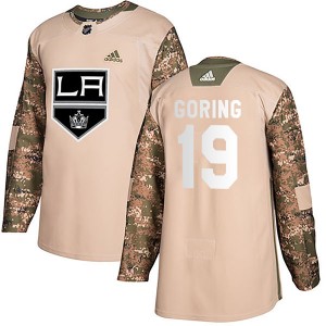 Youth Adidas Los Angeles Kings Butch Goring Camo Veterans Day Practice Jersey - Authentic