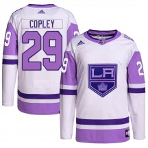 Youth Adidas Los Angeles Kings Pheonix Copley White/Purple Hockey Fights Cancer Primegreen Jersey - Authentic